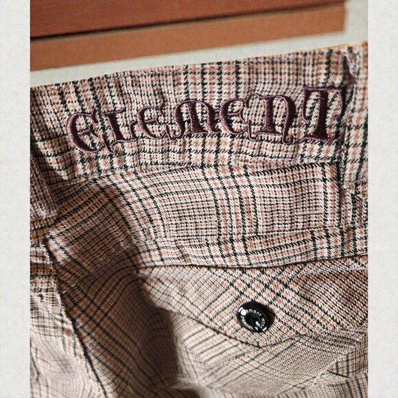 Element Plaid Cropped Pants Size 5–Preppy Skater Girl Capris, Greyish/Tan Check - Picture 4 of 10